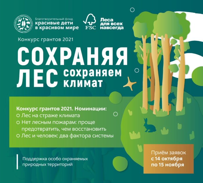 конкурс грантов 2021 сохраняя лес сохраняем природу